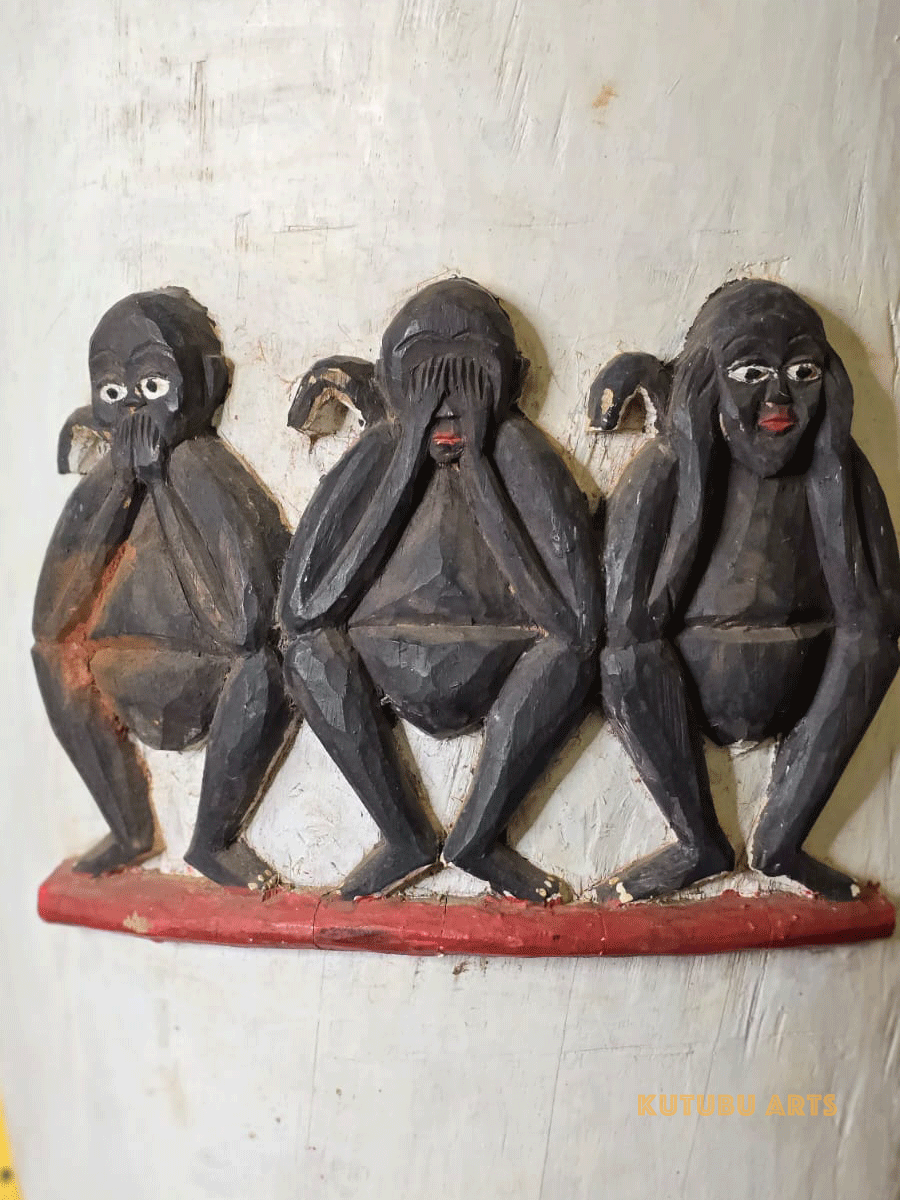 Fon fertility drum female with carved animals from Benin, West Africa, African tribal art, Kutubu Arts