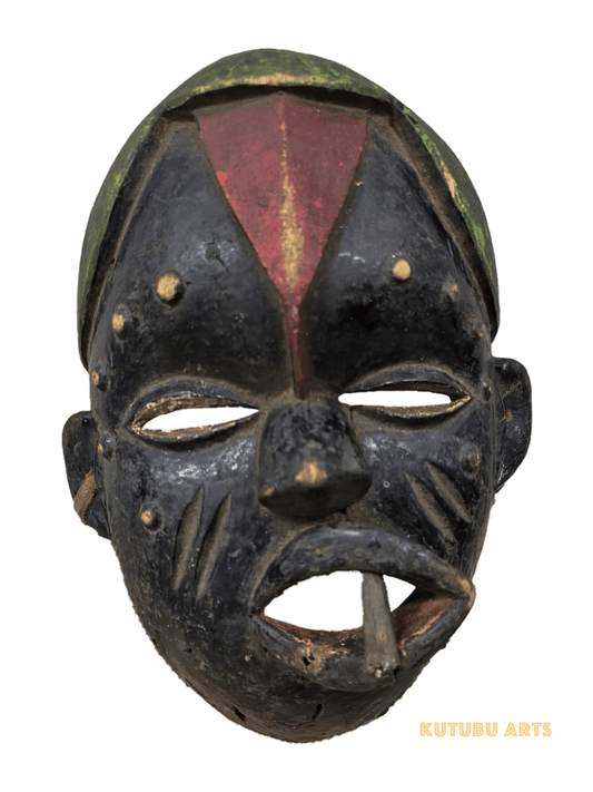 Igbo wooden Benue River Valley mask from Nigeria, West Africa, African tribal art, Kutubu Arts