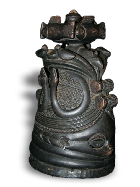 Mende Sowei wooden carved helmet mask from Sierra Leone, West Africa, Kutubu Arts