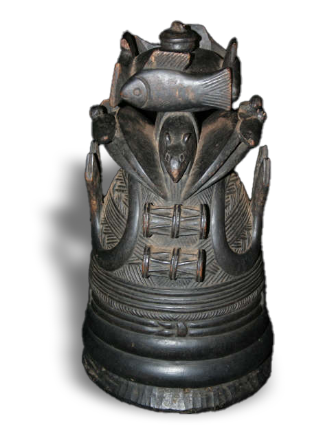 Mende Sowei wooden carved helmet mask from Sierra Leone, West Africa, Kutubu Arts