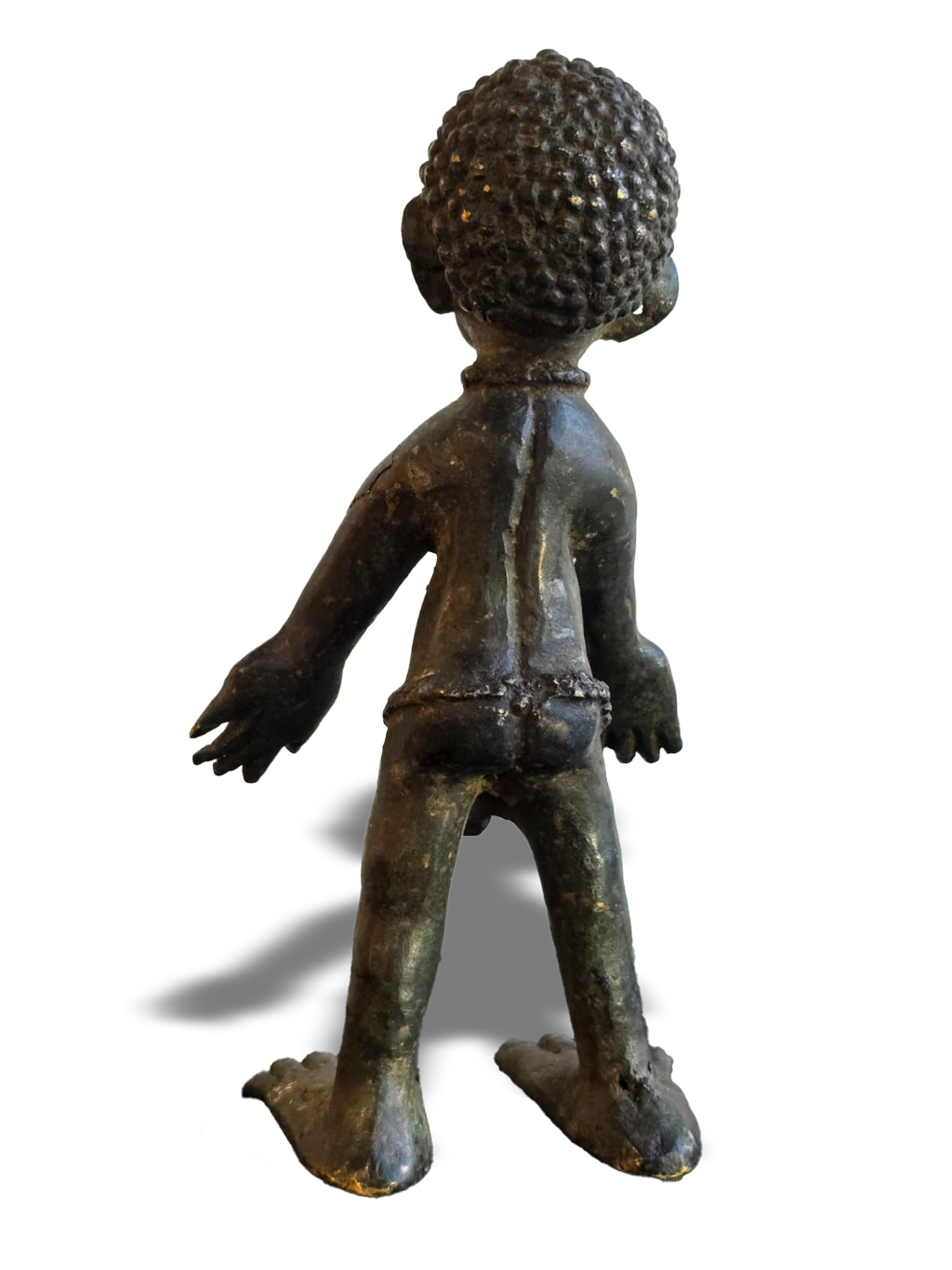 Cross River bronze male statue, lost-wax technique, from Nigeria West Africa, Kutubu Arts