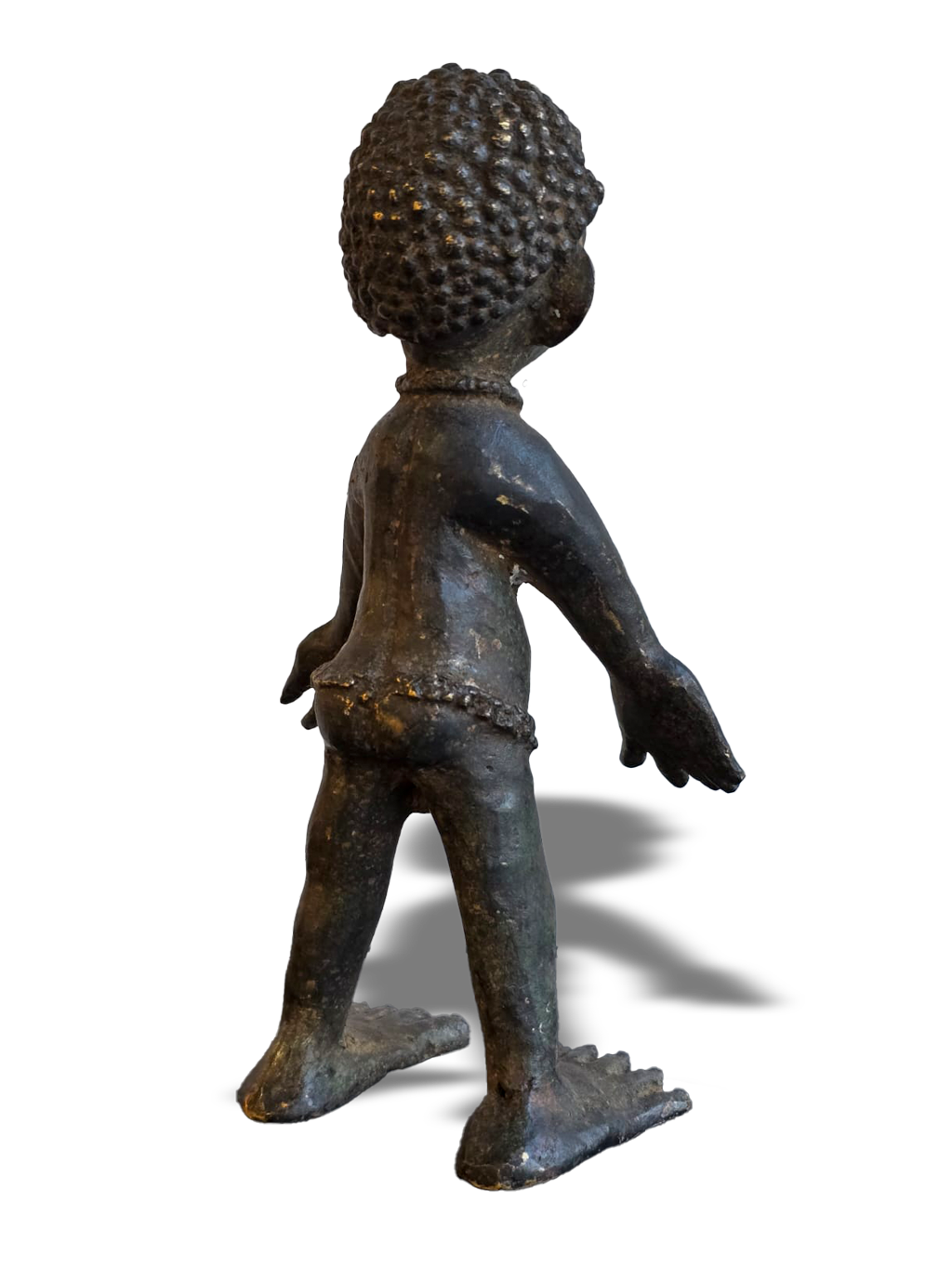 Cross River bronze male statue, lost-wax technique, from Nigeria West Africa, Kutubu Arts