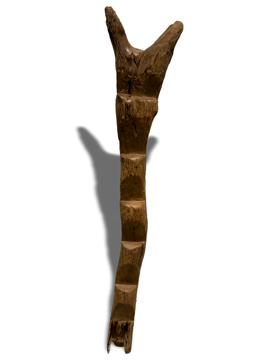 Wooden carved granary ladder from the Dogon Tribe of Mali, West Africa, Kutubu Decor
