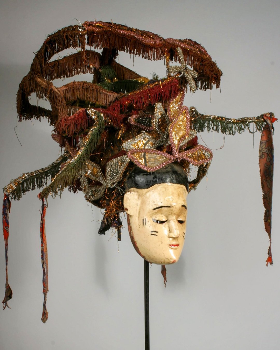 Cloth headdress mask African tribal art