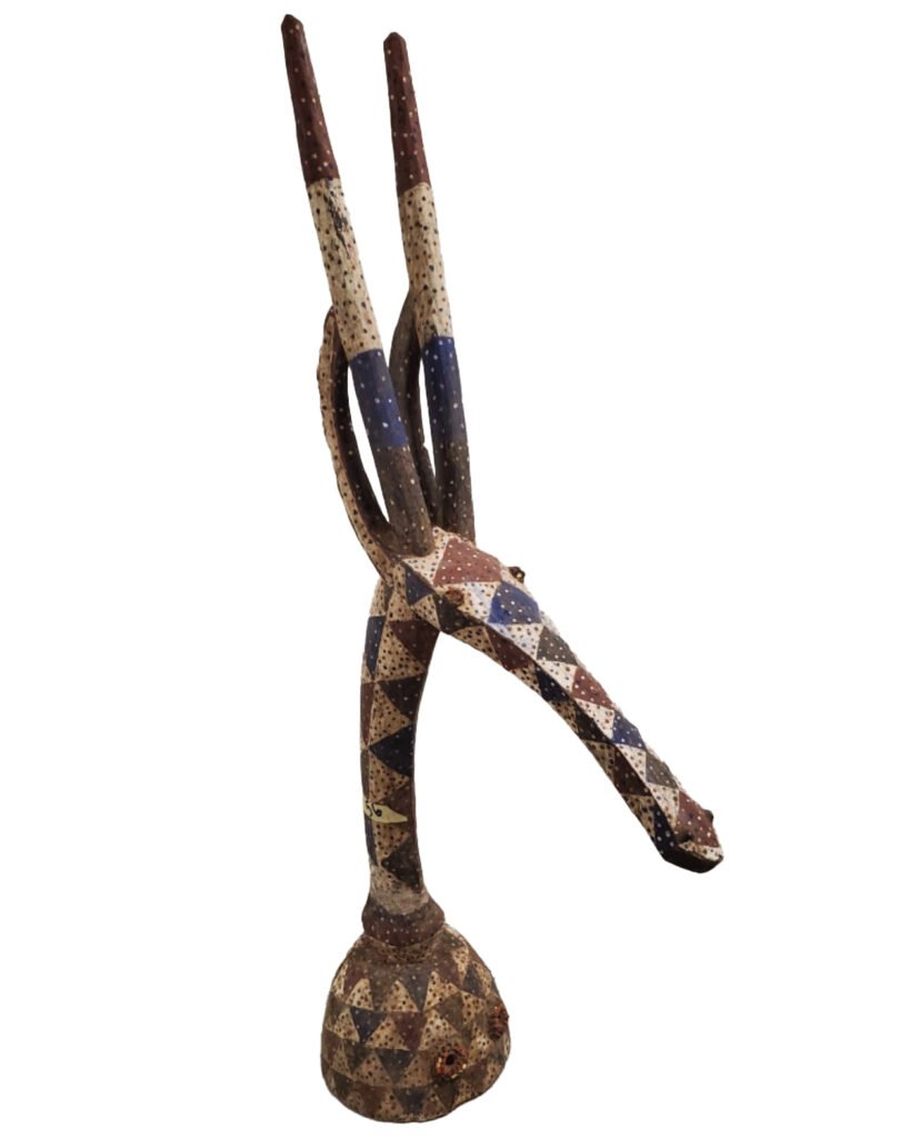 Ceremonial Kurumba antelope wooden headdress mask from Burkina Faso, West Africa, African tribal art, Kutubu Arts