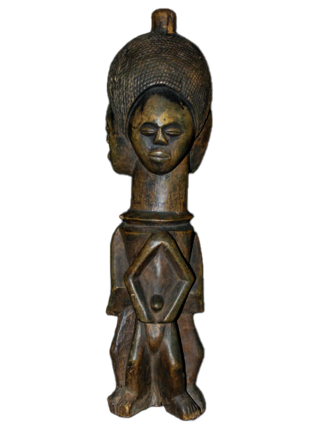 Fon statue with three faces, African tribal art, Kutubu Arts