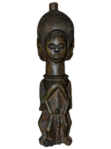 Fon statue with three faces, African tribal art, Kutubu Arts