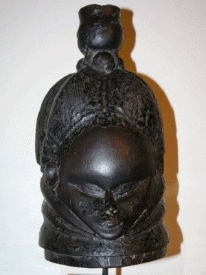 Ceremonial Mende female head mask from Sierra Leone, West Africa, African tribal art, Kutubu Arts