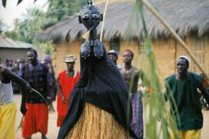 Baga tribe Nimba mask ceremonial dance from Guinea, West Africa, Kutubu Arts