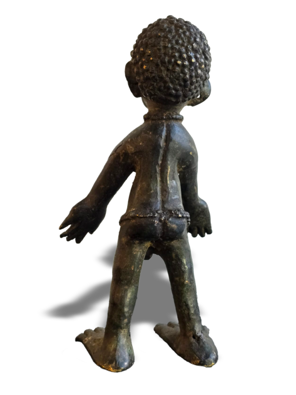 Cross River bronze male statue, lost-wax technique, from Nigeria West Africa, Kutubu Arts