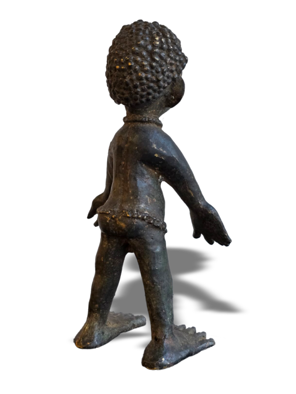 Cross River bronze male statue, lost-wax technique, from Nigeria West Africa, Kutubu Arts