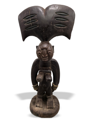 Shango Sango female wooden sculpture from Yoruba in Nigeria, Kutubu Arts, African tribal art
