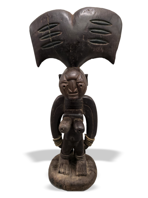 Shango Sango female wooden sculpture from Yoruba in Nigeria, Kutubu Arts, African tribal art