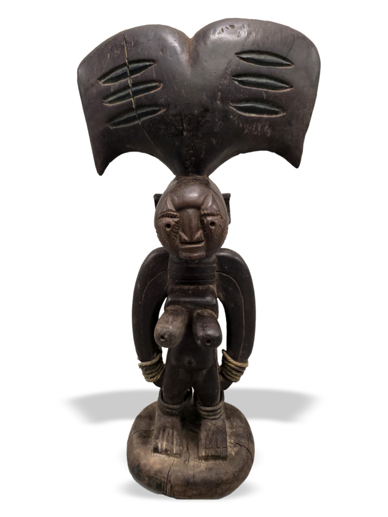 Shango Sango female wooden sculpture from Yoruba in Nigeria, Kutubu Arts, African tribal art