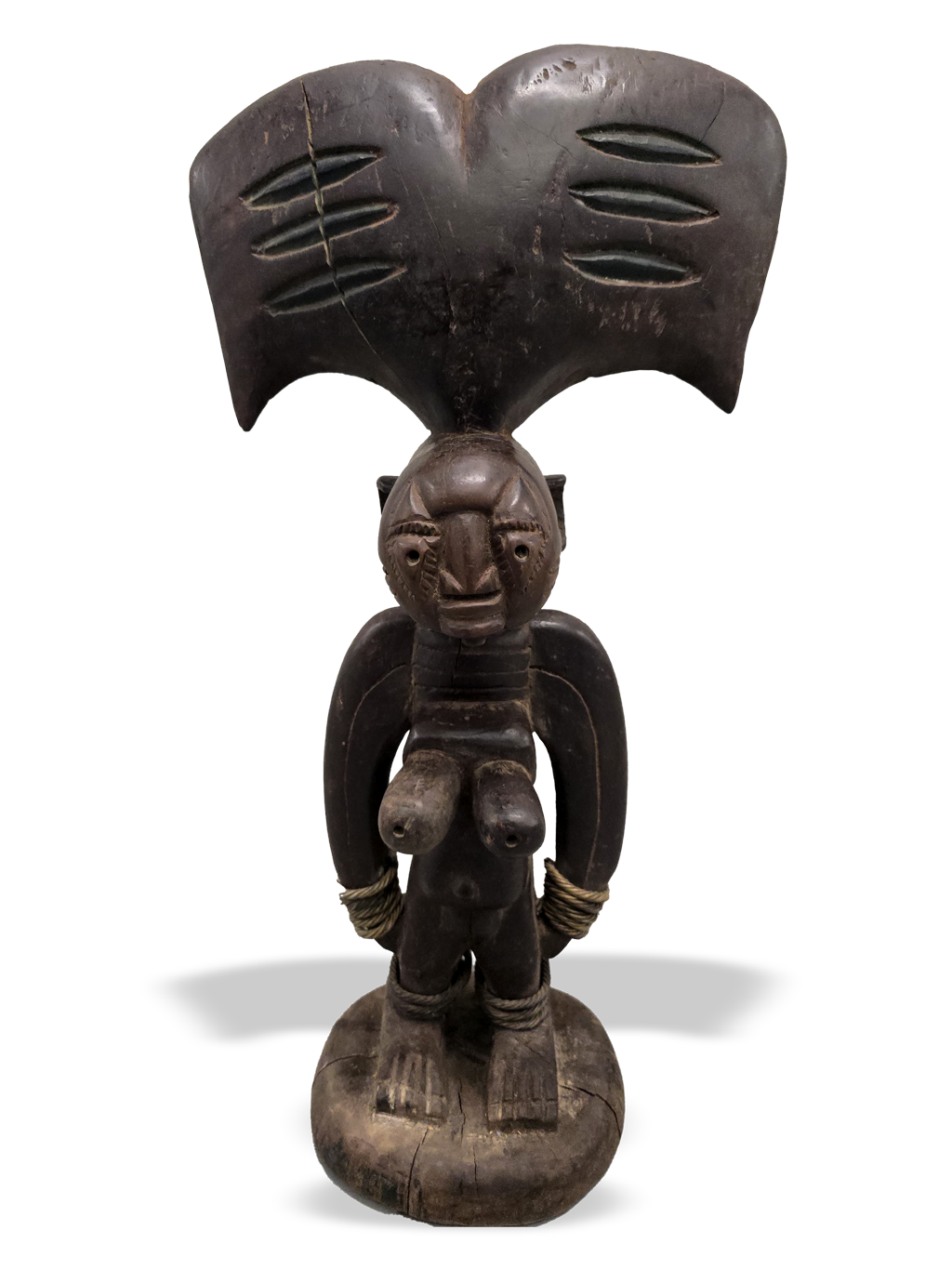 Shango Sango female wooden sculpture from Yoruba in Nigeria, Kutubu Arts, African tribal art