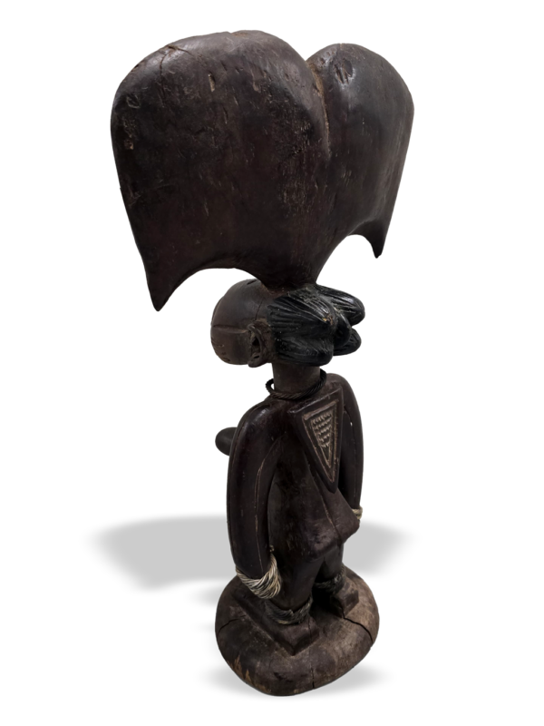 Shango Sango female wooden sculpture from Yoruba in Nigeria, Kutubu Arts, African tribal art