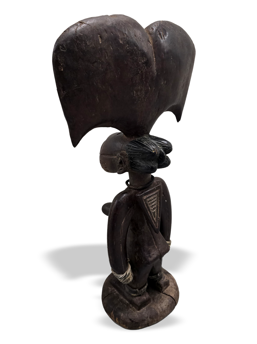 Shango Sango female wooden sculpture from Yoruba in Nigeria, Kutubu Arts, African tribal art