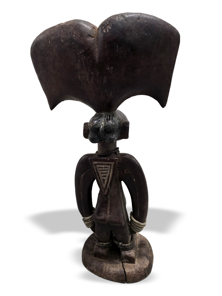 Shango Sango female wooden sculpture from Yoruba in Nigeria, Kutubu Arts, African tribal art