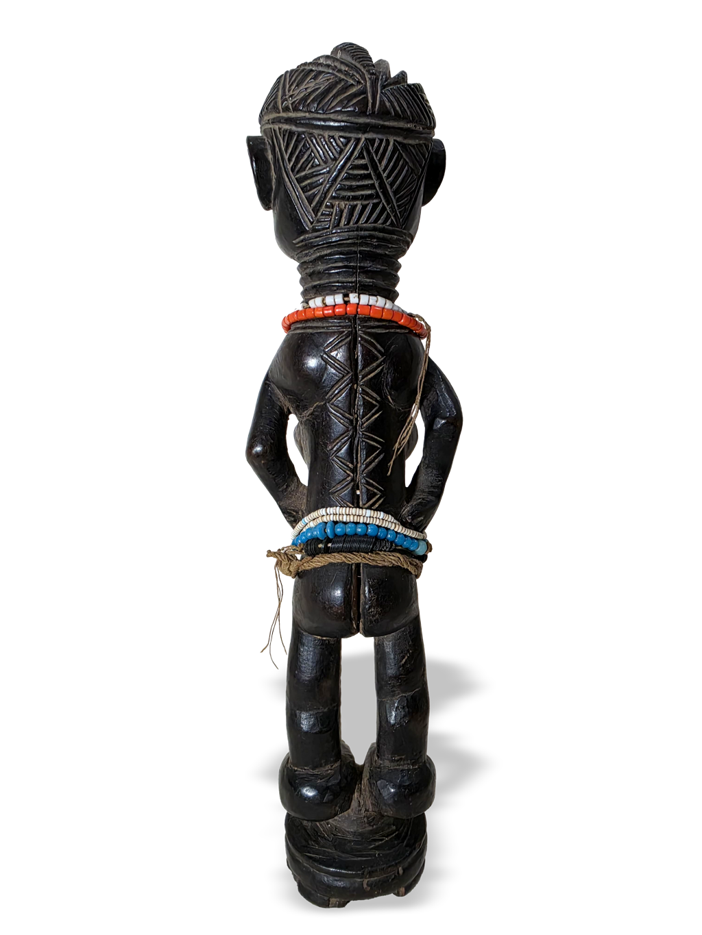 Antique wooden female herbalist sculpture from Loko people of Sierra Leone, Kutubu Arts, African tribal art